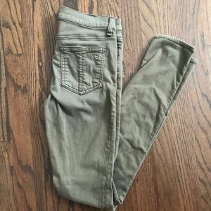 Rag & Bone Army Green Skinny Jeans